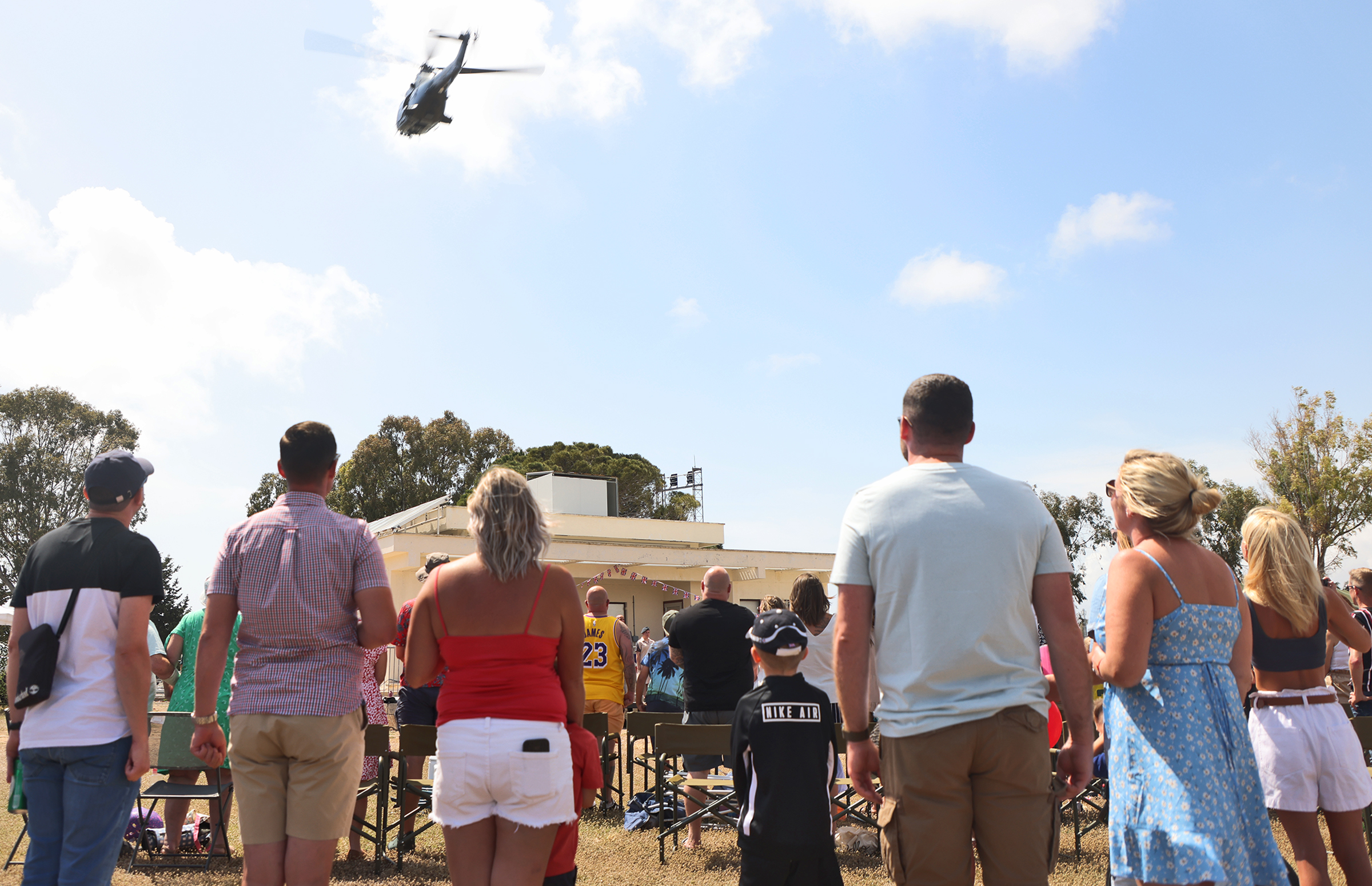 With the Royal Air Force Puma flying high in the sky, the Royal Air Force Falcons Parachute Display Team performed their spectacular aerial display in Cyprus for military personnel and their families based on the island.